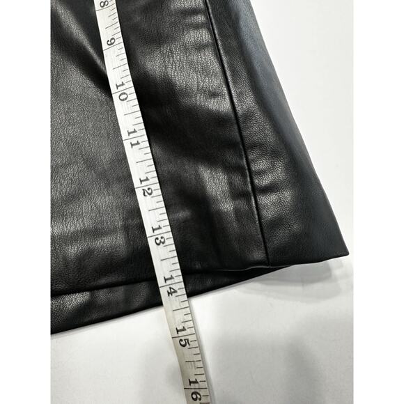 Zara Womens Size Small Black Faux Leather Mini Skirt Zipper Moto - Picture 5 of 5